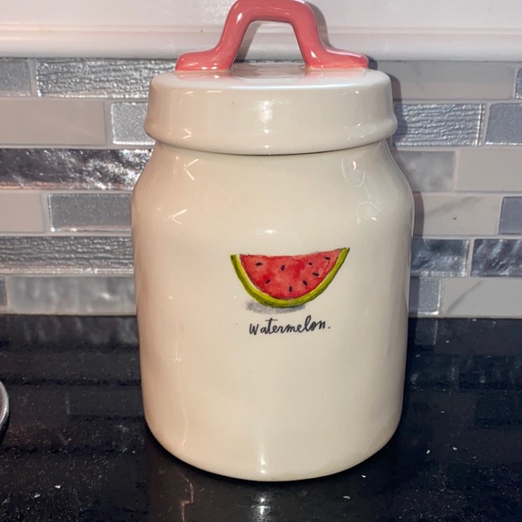 Other Rae Dunn Watermelon Canister With Chalkboard Baby Watermelon Take Notes Poshmark